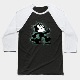 Felix The Cat Walking Spray Paint Baseball T-Shirt